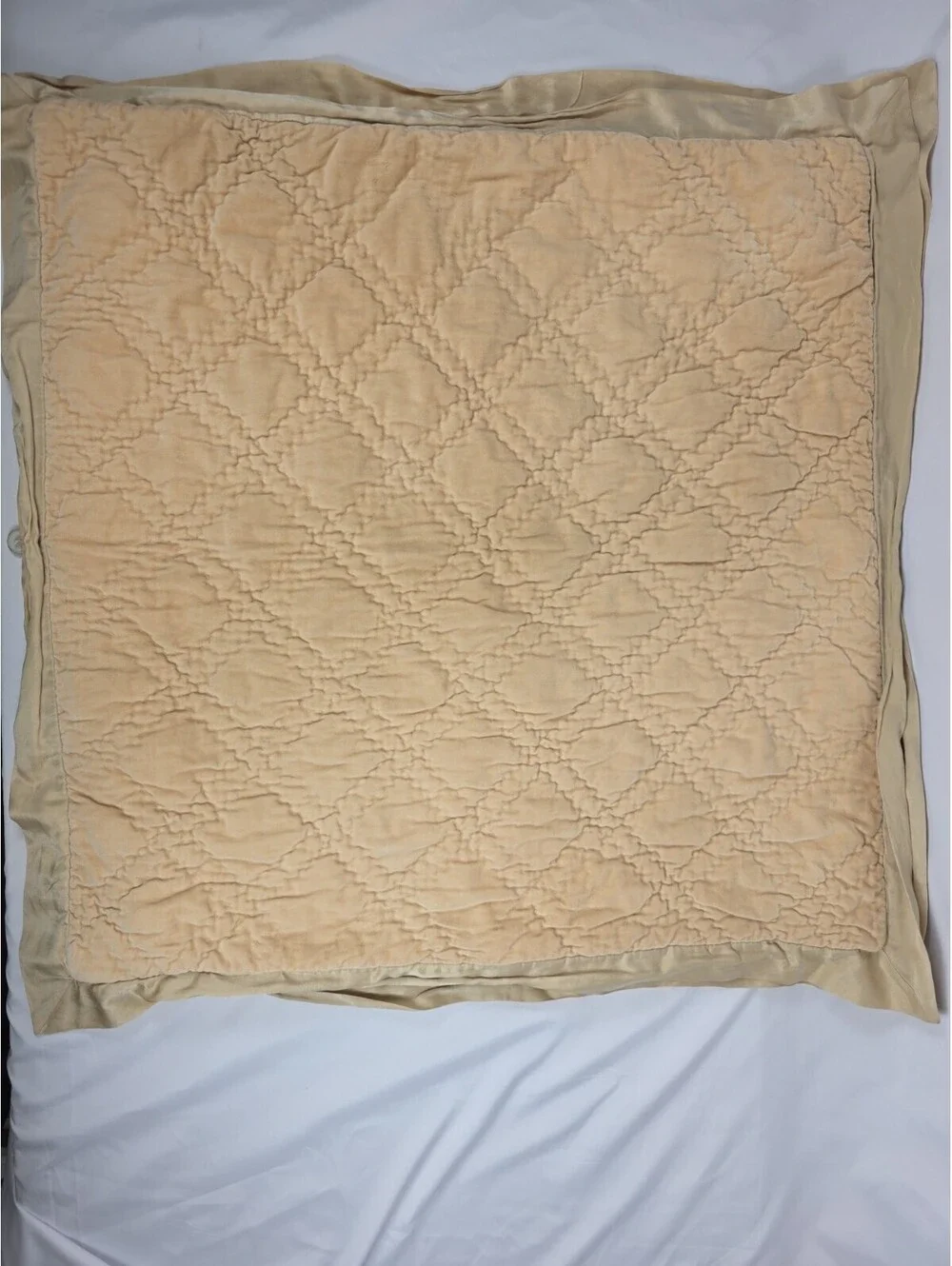 Pottery Barn Velvet Silk Quilted Shams Butterscotch Gold Set Of 2 Pre-owned